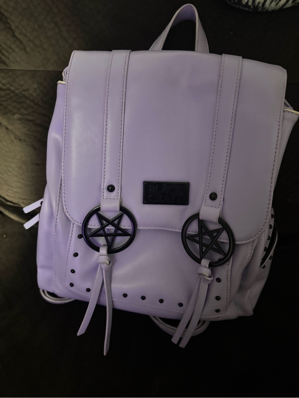 Lavender Pentagram Detail Backpack - Unbranded